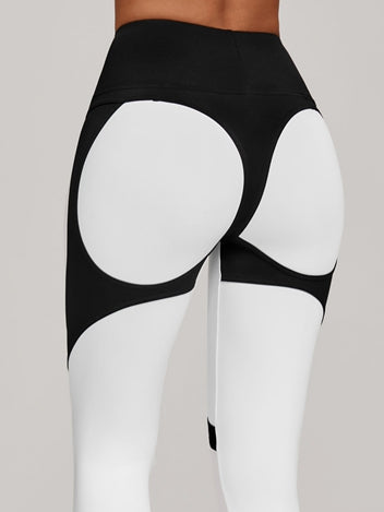 ZASUWA Female Contrast Color Push Up Yoga Leggings