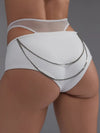 🖤ZASUWA Female Sheer Mesh Cutout With Sexy Metal Chain Shorts