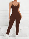 ZASUWA Female Sexy Cross Back Elastic Tight Jumpsuit