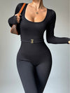 ZASUWA Female Ribbed U Collar Jumpsuit