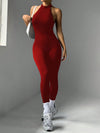 ZASUWA Female Backless Halter Deep V Back Jumpsuit