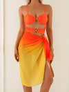 ZASUWA Female Ombre Mesh Hollow Out Bikini Set