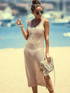 ZASUWA Female Sexy Fishnet Split Swimwear Without Bikini Set Cover-up Dress