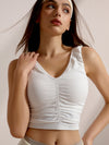 ZASUWA Female Deep V Collar Backless Folds Quick Dry Tank