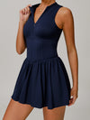 ZASUWA Female Solid Color Zipper Corset 2 in 1 Quick-dry Dress