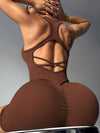 ZASUWA Female Cross Back Ribbed Short Romper