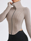 ZASUWA Female Basic Zipper Lapel Collar Jacket