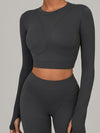ZASUWA Female Gather-breasts Thumbhole Long Sleeves