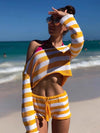 ZASUWA Female Sexy Fishnet Stripes Cover-up 2-Pieces Without Bikini