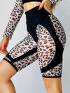 🖤ZASUWA Female Sheer Mesh Leopard  Push Up Leggings