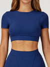 ZASUWA Female Round Collar Cropped Short Sleeves