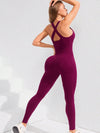 ZASUWA Female Cross Back U Collar Jumpsuit