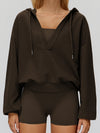 ZASUWA Feamle V Collar Fleece Hoodie