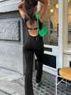 ZASUWA Female Backless Flare Jumpsuit