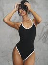ZASUWA Female Sexy Backless V Collar One Piece