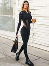 🖤ZASUWA Female Sexy Sheer Mesh Zipper Jumpsuit