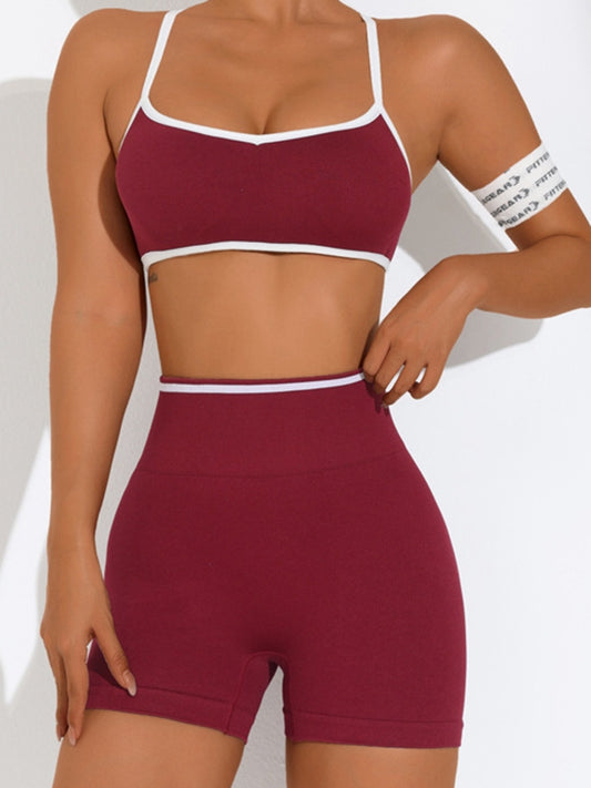 ZASUWA Female Contrast Color Stripe Short Tracksuit