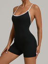 ZASUWA Female Contrast Color Stripes Cross Back Romper