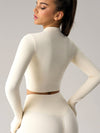 ZASUWA Female Basic Zipper Thumbhole Cropped Jacket