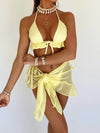 ZASUWA Female Sexy Mesh 3-Pieces Bikini Set