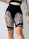 🖤ZASUWA Female Sheer Mesh Leopard  Push Up Leggings
