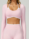 ZASUWA Female Contrast Color Backless Long Sleeves