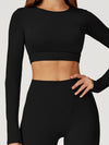 ZASUWA Female Round Collar Cropped Long Sleeves