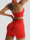 ZASUWA Female Scrunch Bum Drawstring Deep V Back Short Tracksuit
