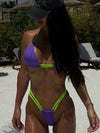 ZASUWA Female Sexy Contrast Color Straps Bikini Set