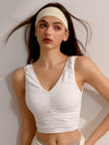 ZASUWA Female Deep V Collar Backless Folds Quick Dry Tank