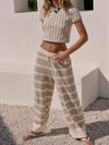 ZASUWA Female Sexy Contrast Color Stripes 2-Pieces Cover-up Without Bikini
