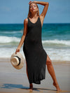 ZASUWA Female Sexy Fishnet Swimwear Cover-up Split Dress Without Bikini Set
