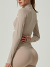 ZASUWA Female Contrast Color Stripes Zipper Jacket