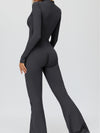 Fleece Zipper Flare Jumpsuit