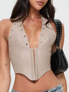 ZASUWA Female Faux Leather Corset Tank