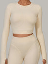 ZASUWA Female Gather-breasts Thumbhole Long Sleeves
