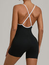 ZASUWA Female Contrast Color Stripes Cross Back Romper