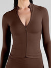 ZASUWA Female Basic Zipper Stand Collar Jacket