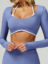 ZASUWA Female Contrast Color Backless Long Sleeves