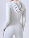 ZASUWA Female Faux Leather Zipper With Hat Jacket