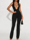 🖤ZASUWA Female Backless Flare Jumpsuit