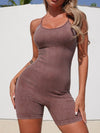 ZASUWA Female Faux Denim Scrunch Bum Romper