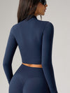 ZASUWA Female Basic Zipper Thumbhole Cropped Jacket