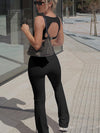 ZASUWA Female Backless Flare Jumpsuit