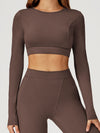ZASUWA Female Round Collar Cropped Long Sleeves