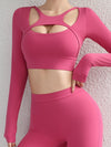 ZASUWA Female Solid Color Hollow Out Long Sleeves