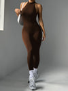 ZASUWA Female Backless Halter Deep V Back Jumpsuit