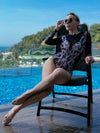 ZASUWA Female Flame Contrast Color Pop Style One Piece