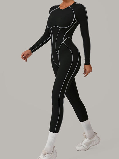 Sexy Backless Contrast Color Stripes Jumpsuit