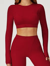ZASUWA Female Round Collar Cropped Long Sleeves